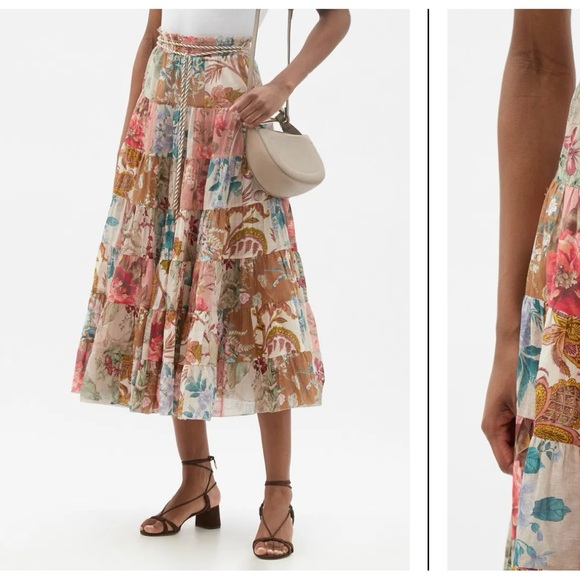 Zimmerman Cassia Floral Patchwork Maxi Skirt NWOT - Picture 11 of 17